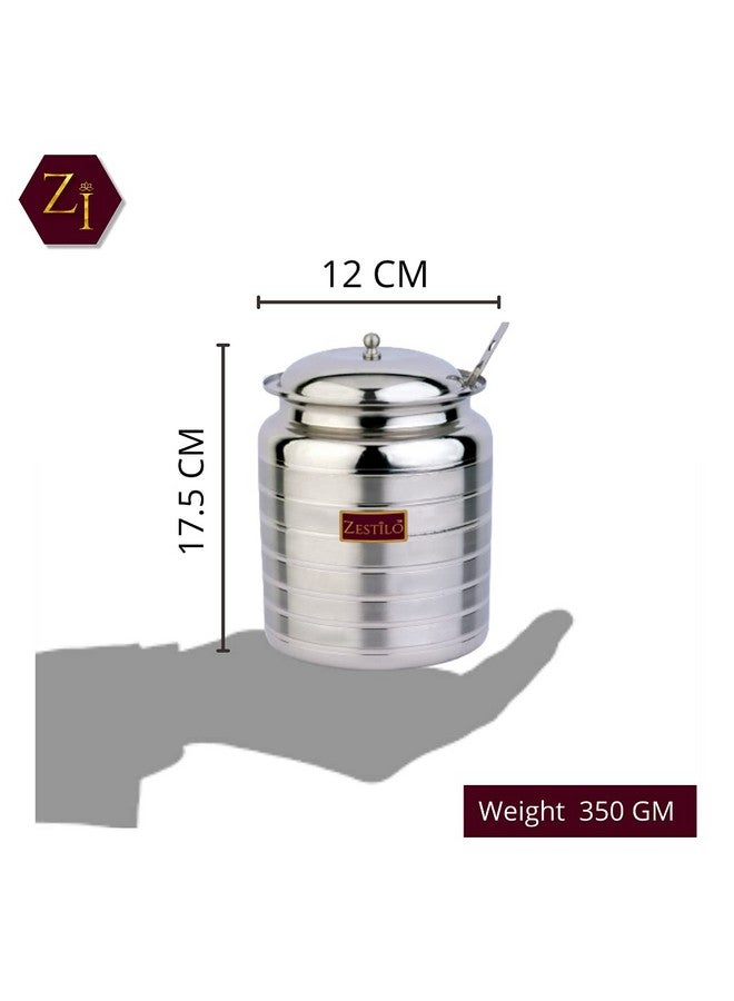 ZESTILO Stainless Steel Oil/Ghee Jar Container Platinum Finish (1500 Ml), Silver - Image 3