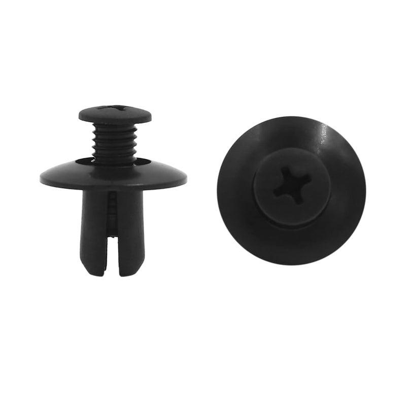 uxcell 100Pcs Plastic Rivets Interior Fastener Expansion Screws Clips Black 8mm - Image 1