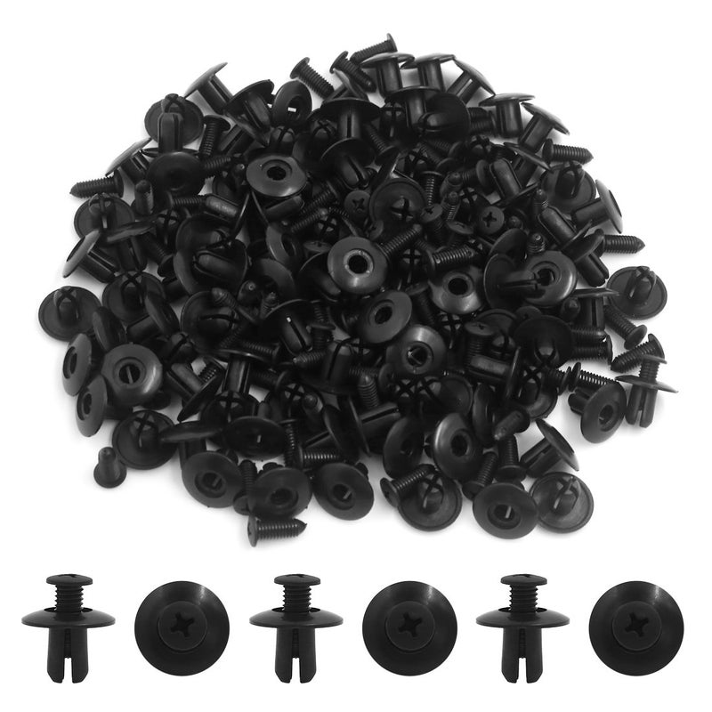 uxcell 100Pcs Plastic Rivets Interior Fastener Expansion Screws Clips Black 8mm - Image 2