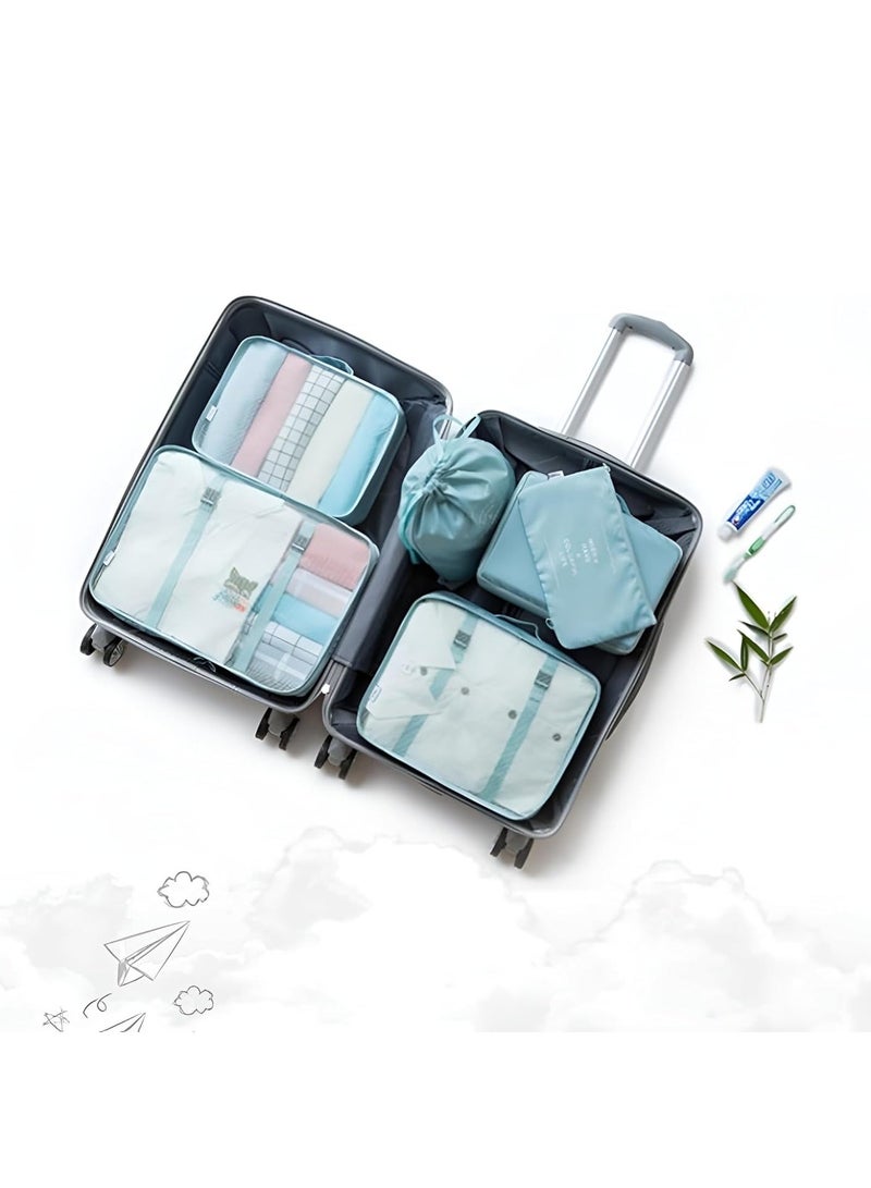 DUNISO Packing Cubes Travel Organizer 7PCS for Carry on Luggage Multi-Functional Compression Organizer Bags Clothing Sorting Packages Travel Packing Pouches for Man & Women Travel Essentials-Green - Image 3