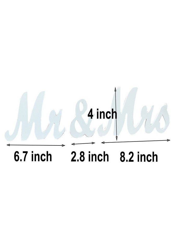 Amajoy Small Vintage Mr & Mrs White Wooden Letters Wedding Stand Sign Stand Figures Decor Wedding Present Home Decoration - Image 2
