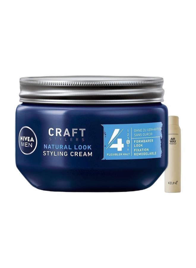 NIVEA MEN Men Styling Cream Hair Cream For Malleable Hold Without Hardening Flexible Hair Gel For A Natural Look 150 Ml & Kuene Style Air Wax Lightweight Spray Wax 200ml Bundle - Image 1