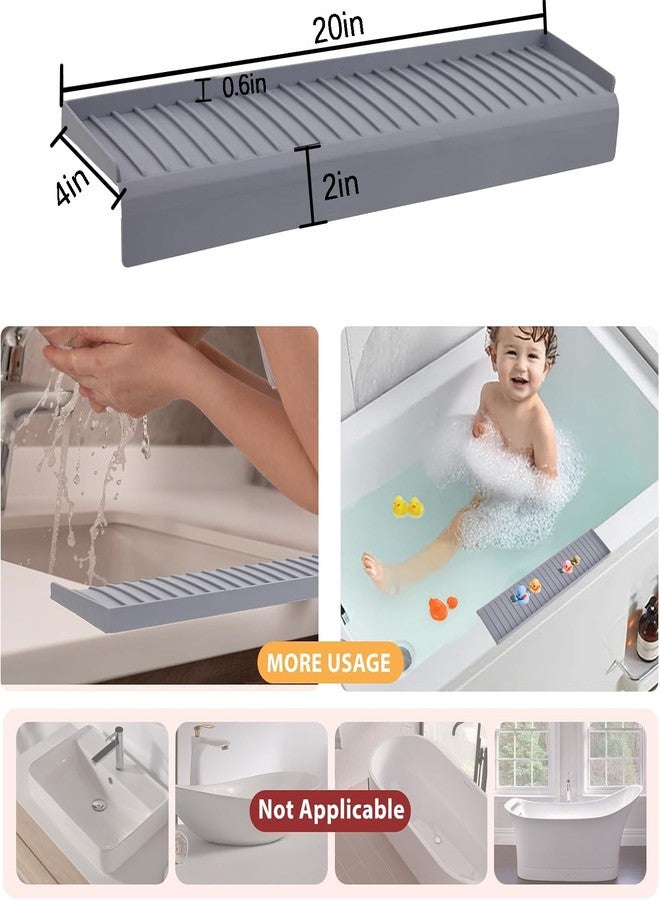 AyNirser Sink Edge Protector with Suction Cup 4"x20", Silicone Sink Splash Guard for Kitchen & Bathroom, Protect Countertop from Scratches, Stains, for Stainless Steel Granite Quartz-Grey - Image 5