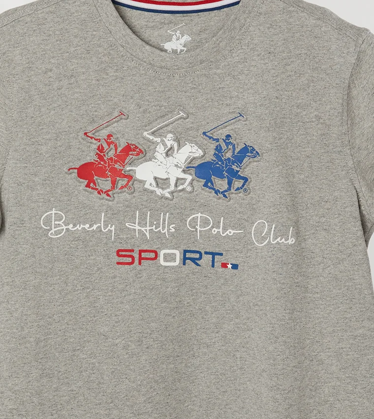 BEVERLY HILLS POLO CLUB  Graphic Print Crew-Neck T-Shirt for Men | Best Price UAE