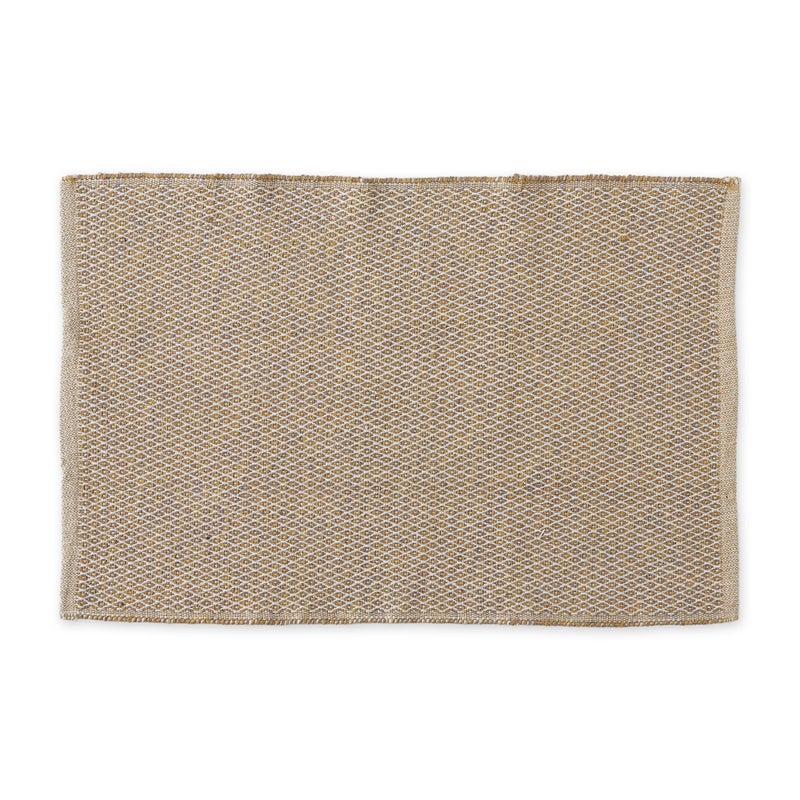 DII Woven Recycled Yarn Rag Rug Collection Miniature Diamonds 2x3 Stone