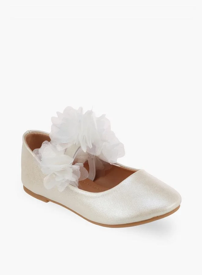 Flora Bella By Shoexpress Girls Floral Applique Ballerina Shoes