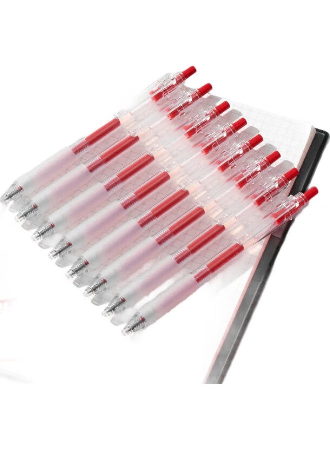 Kaco [Back To School Essential] Kaco 0.5Mm Bullet Tip Red Gel Pen, Retractable, For Study, Office, Exam Correction, Signature Pen, 10 Pens/Box, K11 - Image 1