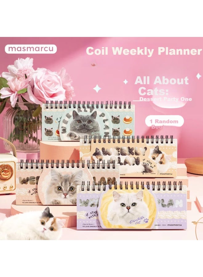 Masmarcu M&g Loose-leaf Spiral Notebook, A5 Size, High-quality, Portable, For Students, Vocabulary, English Schedule Book, Creative Design, All Are Cats, 1 Random Book Xq0310 - Image 1