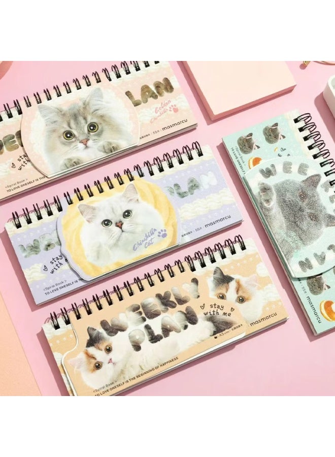 Masmarcu M&g Loose-leaf Spiral Notebook, A5 Size, High-quality, Portable, For Students, Vocabulary, English Schedule Book, Creative Design, All Are Cats, 1 Random Book Xq0310 - Image 4