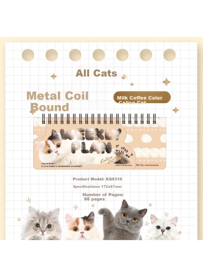 Masmarcu M&g Loose-leaf Spiral Notebook, A5 Size, High-quality, Portable, For Students, Vocabulary, English Schedule Book, Creative Design, All Are Cats, 1 Random Book Xq0310 - Image 5