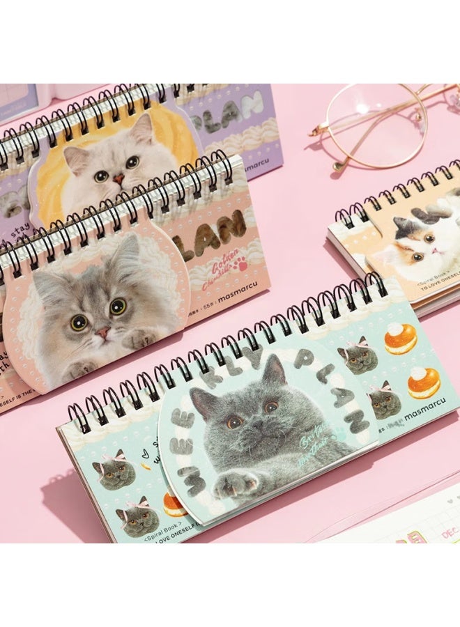 Masmarcu M&g Loose-leaf Spiral Notebook, A5 Size, High-quality, Portable, For Students, Vocabulary, English Schedule Book, Creative Design, All Are Cats, 1 Random Book Xq0310 - Image 3