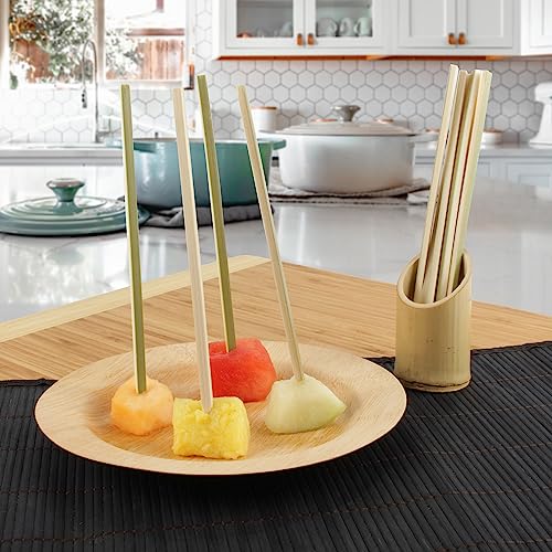 BambooMN 8.3" x 0.2" Heavy Duty Square Bamboo Yakitori BBQ Skewers, 100 Pieces - Image 3