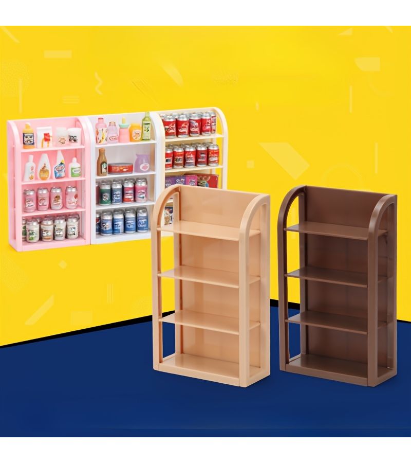 1 Light Wood Dollhouse Shelf For Snacks Beverages Food Games Decor - Image 4