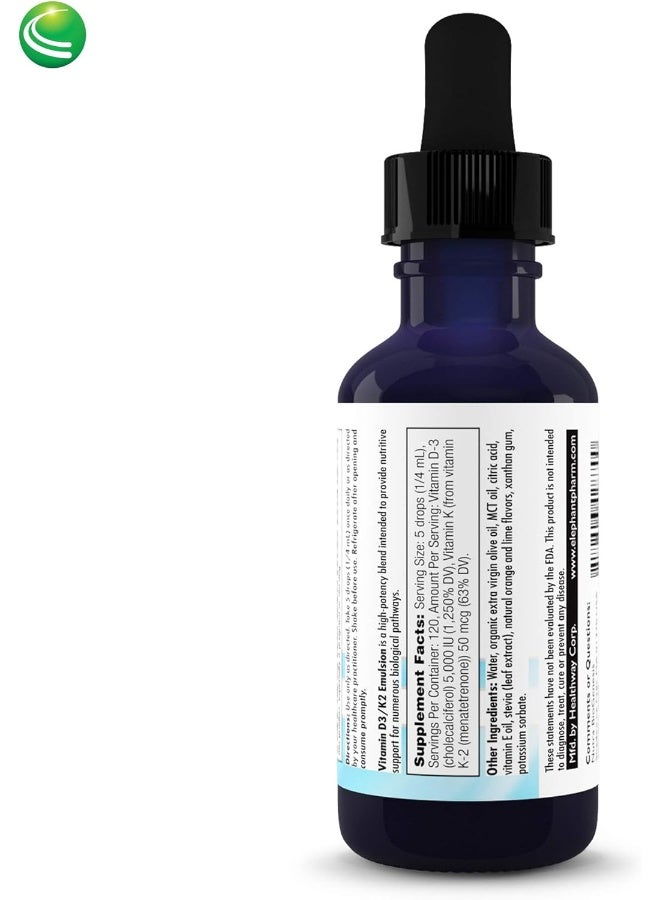 Nutra BioGenesis Vitamin D3/K2 Emulsion Liquid Drops for Adults and Kids - Image 2