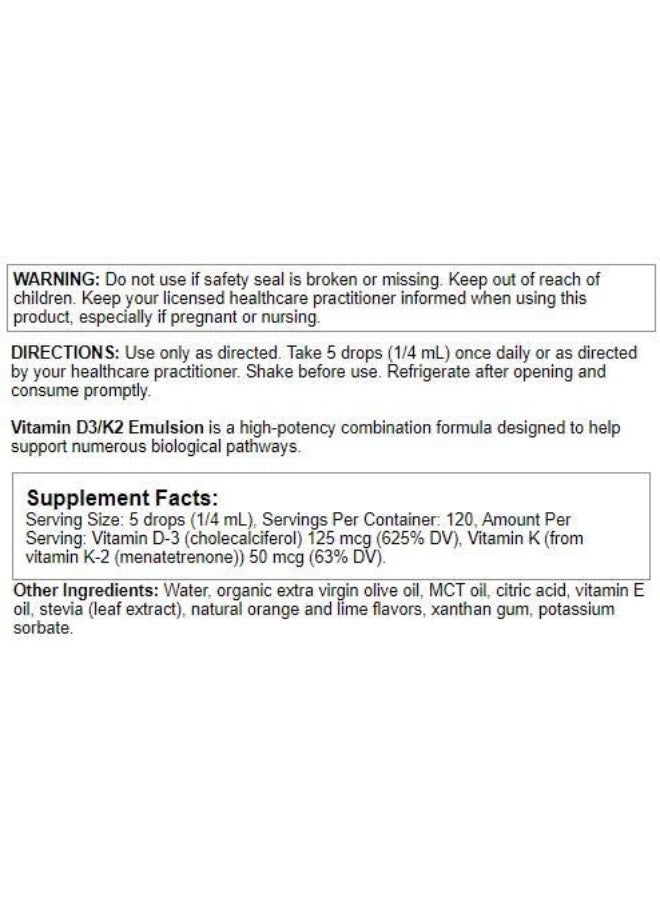 Nutra BioGenesis Vitamin D3/K2 Emulsion Liquid Drops for Adults and Kids - Image 5