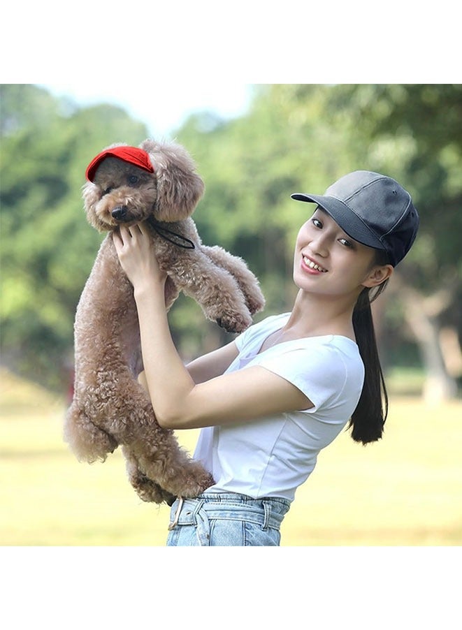 Muyixin Outdoor Sun Protection Hood for Dogs,Dog Visor Dog Baseball Cap,Summer Sun Hat for Dogs Cats with Ear Holes and Adjustable Neck Strap (Red) - Image 3