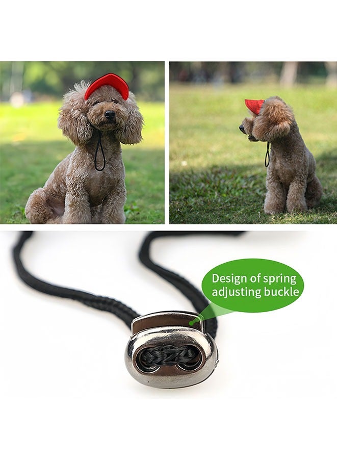Muyixin Outdoor Sun Protection Hood for Dogs,Dog Visor Dog Baseball Cap,Summer Sun Hat for Dogs Cats with Ear Holes and Adjustable Neck Strap (Red) - Image 2