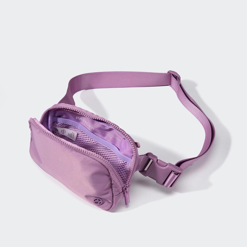Pander Two Way Zipper Fanny Pack Nylon Everywhere Belt Bag for Women, Water Repellent Waist Packs, Crossbody Bags with Adjustable Strap (Light Purple). - Image 5