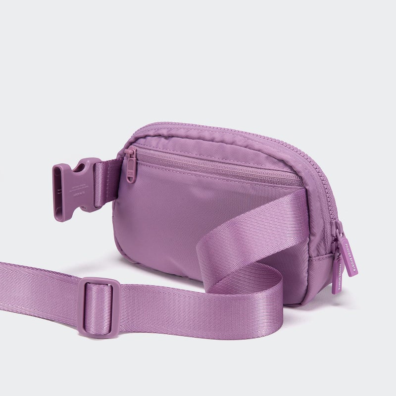 Pander Two Way Zipper Fanny Pack Nylon Everywhere Belt Bag for Women, Water Repellent Waist Packs, Crossbody Bags with Adjustable Strap (Light Purple). - Image 4