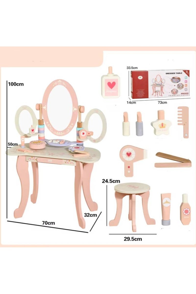 Elegant wooden children's hairstyle with accessories - Image 4