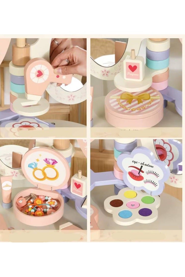 Elegant wooden children's hairstyle with accessories - Image 5