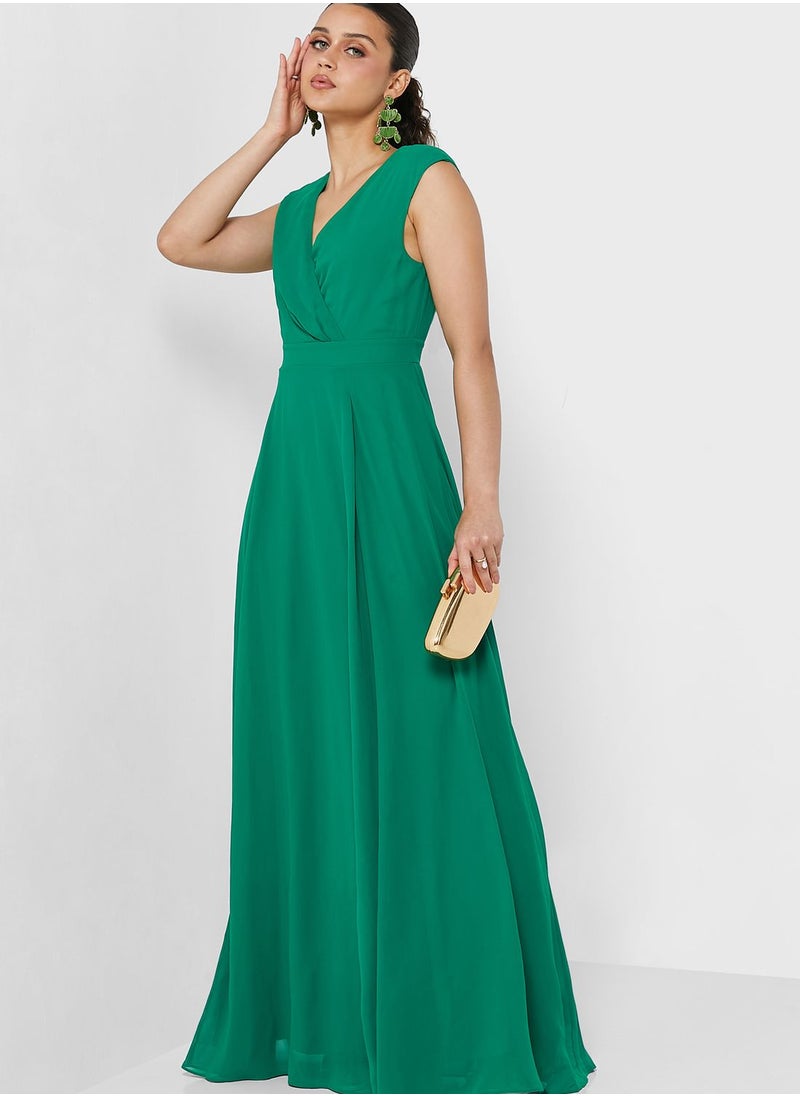 skirt and stiletto - Surplice Neck Tiered Dress - Image 1