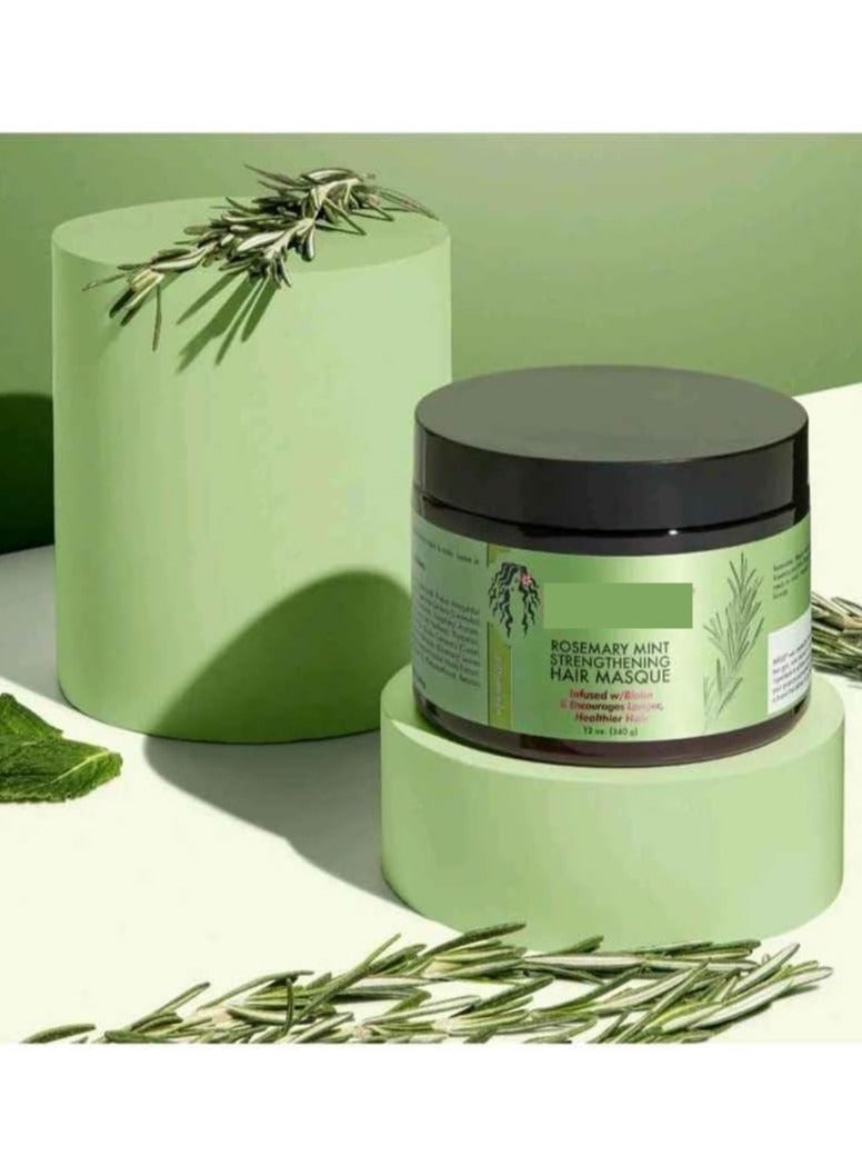 DubaiGallery Rosemary Mint Blend Strengthening Shampoo Leave In Conditioner And Hair Masque Set - Image 4