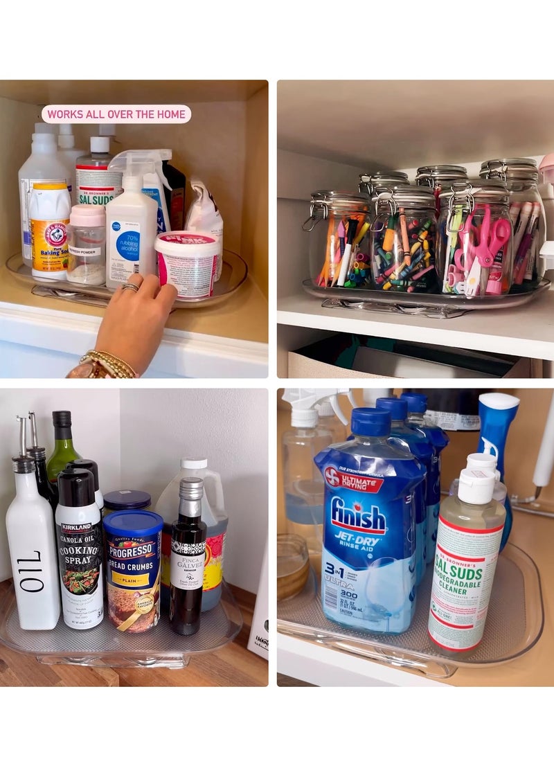 MIXDE - Lazy Susan Turntable Organizer for Fridge Refrigerator Rectangle Lazy Susan Spice Rack for Cabinet Pantry Countertop Vanity Fridge Organization and Storage - Image 1