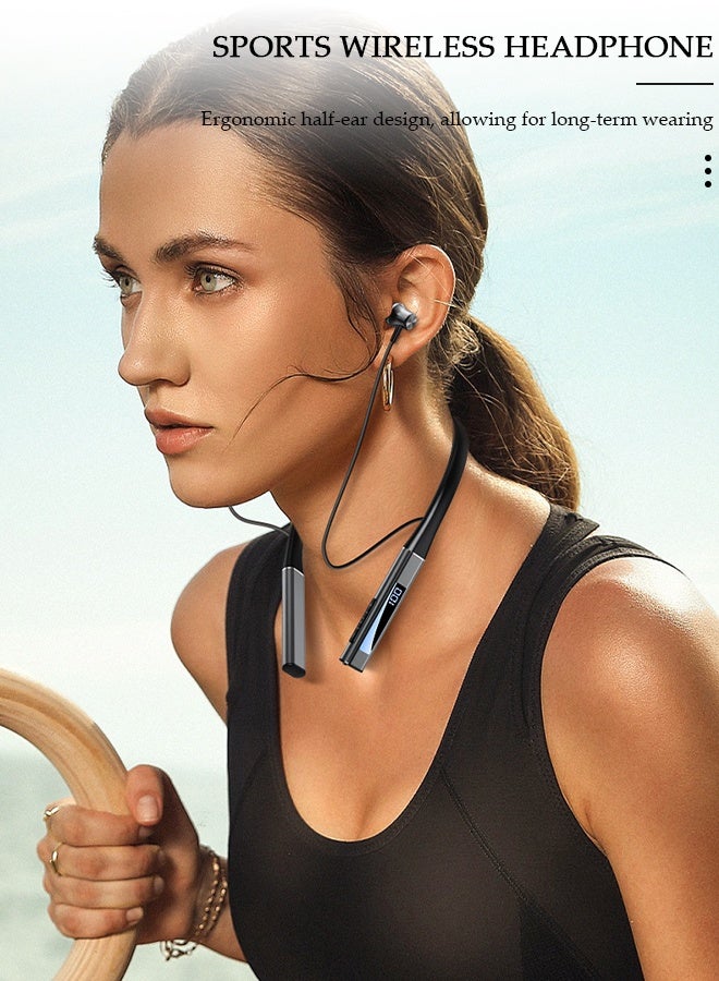DUNISO Wireless Neckband Bluetooth Headphones with LED Power Display Sweatproof Sport Headsets with HIFI Stereo Sound and Game Mode Wireless Earphones for Gym Running Driving - Image 4