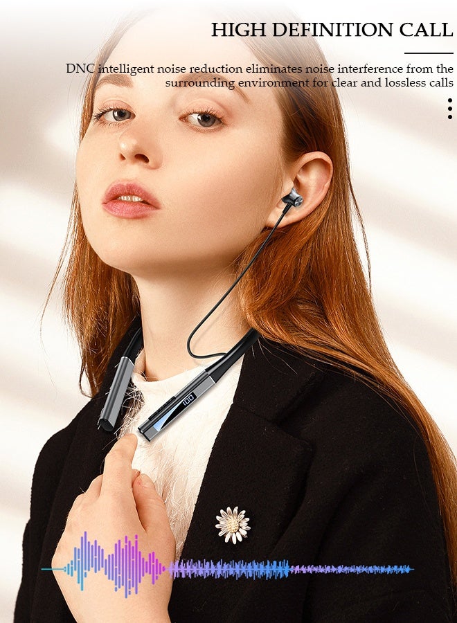 DUNISO Wireless Neckband Bluetooth Headphones with LED Power Display Sweatproof Sport Headsets with HIFI Stereo Sound and Game Mode Wireless Earphones for Gym Running Driving - Image 3