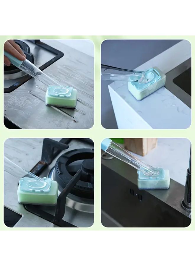 Heavy Duty Long Handle Sponge Scrubber With 4 Replacement Heads Non Slip Grip - Image 4