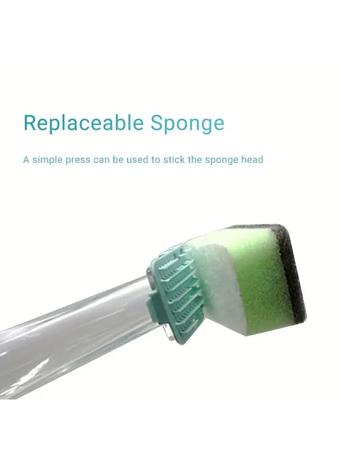 Heavy Duty Long Handle Sponge Scrubber With 4 Replacement Heads Non Slip Grip - Image 5