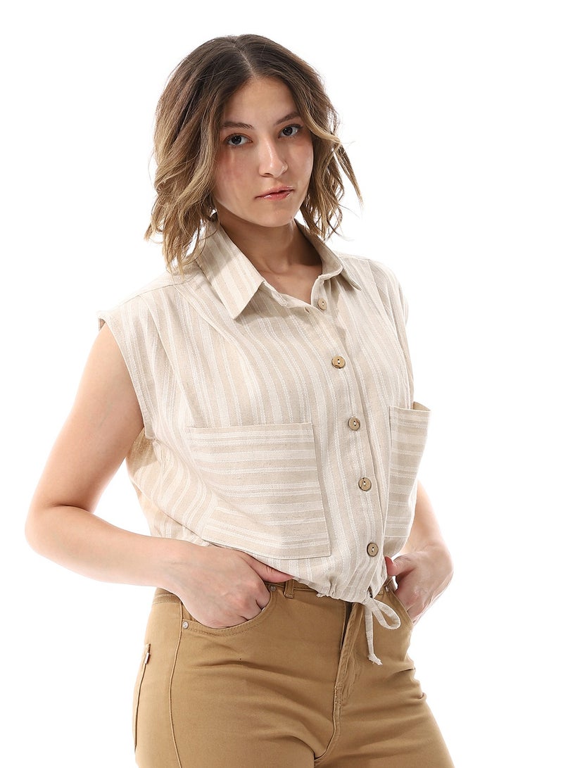 Coctail 3634-shirt-beige - Image 2