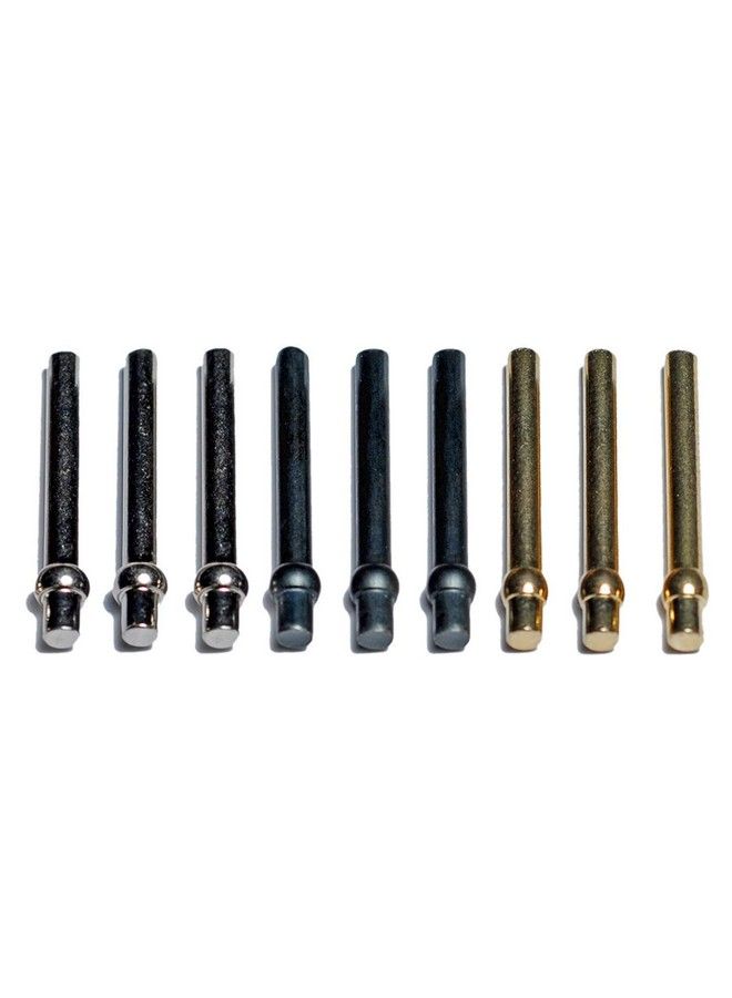 WE Games Standard Metal Cribbage Pegs With Velvet Pouch Set Of 9 (Brass Silver & Black)  - Image 1