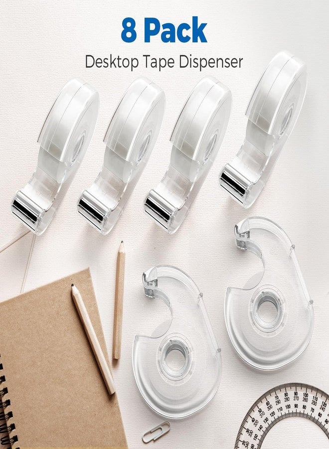 ALSISK Transparent Tape with Dispenser and Refills,Clear Tape for Home,School and Office Supplies,0.7x1000 Inch, 8 Pack - Image 4