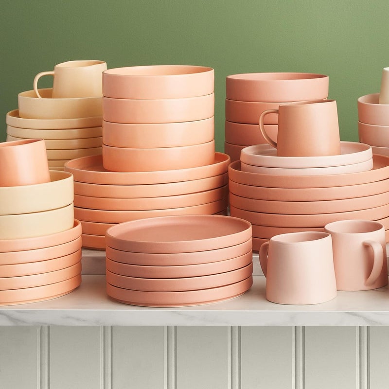 Stone lain Stella Pasta Bowl 6Piece Set Round Porcelain Peach - Image 5