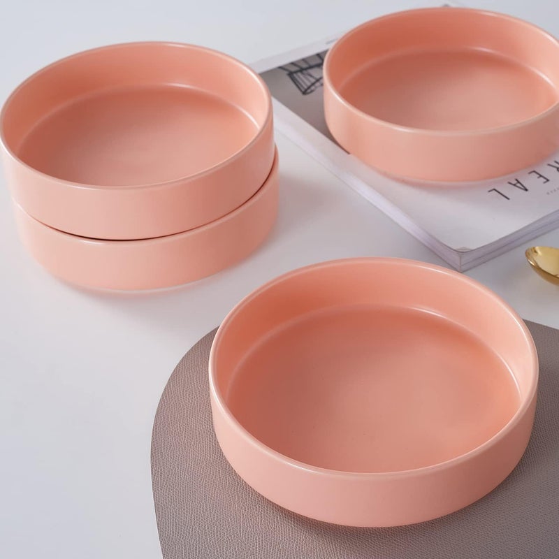 Stone lain Stella Pasta Bowl 6Piece Set Round Porcelain Peach - Image 3