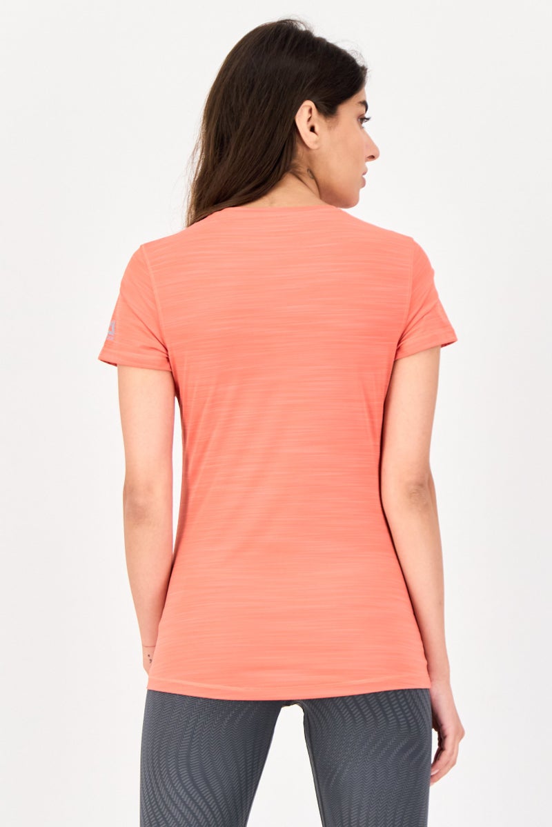 Reebok Women Sportswear Fit Short Sleeves Running Top, Rust - Image 3