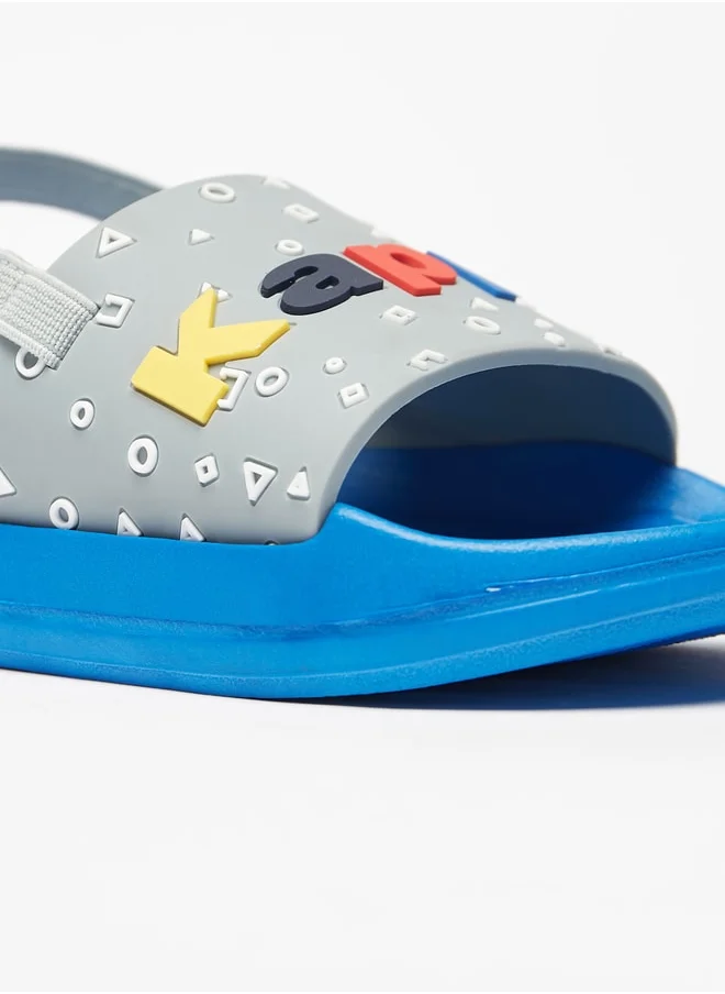 Kappa Boys' Embossed Slip-On Slide Slippers
