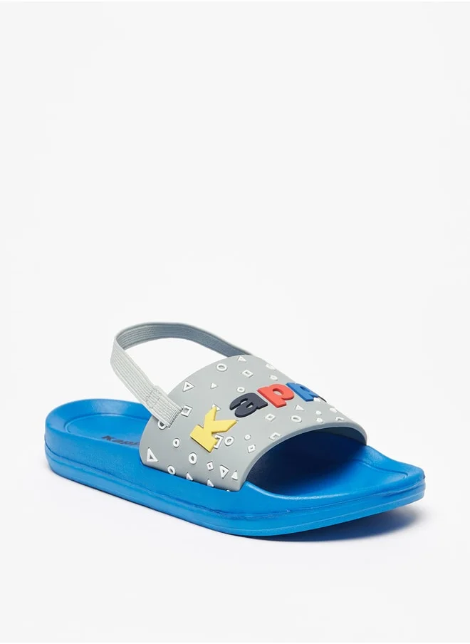 Kappa Boys' Embossed Slip-On Slide Slippers