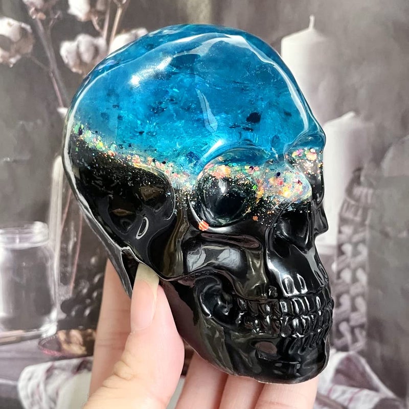 RESINWORLD Set of Large + Medium + Small 3D Skull Resin Molds, Flexible Clear Silicone Skull Head Molds, Silicone Molds for Resin, Soap, Clay, Candle Wax Casting, Halloween Home Decoration - Image 3