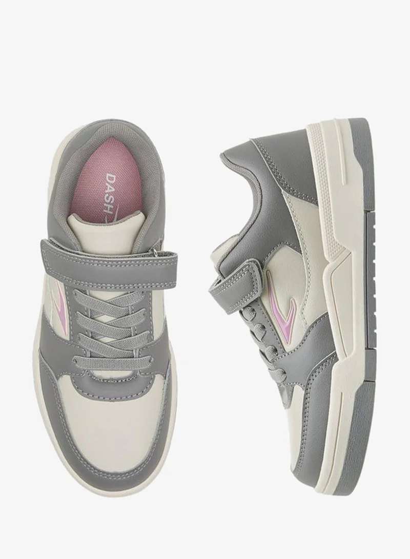 Dash GREY Girls Hook & Loop Ankle School Sneakers for Women | Best Price UAE