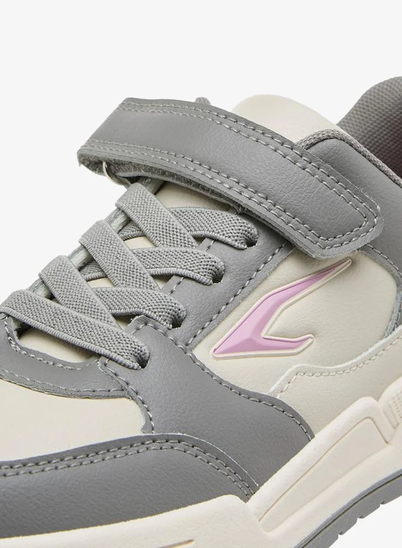 Dash GREY Girls Hook & Loop Ankle School Sneakers for Women | Best Price UAE