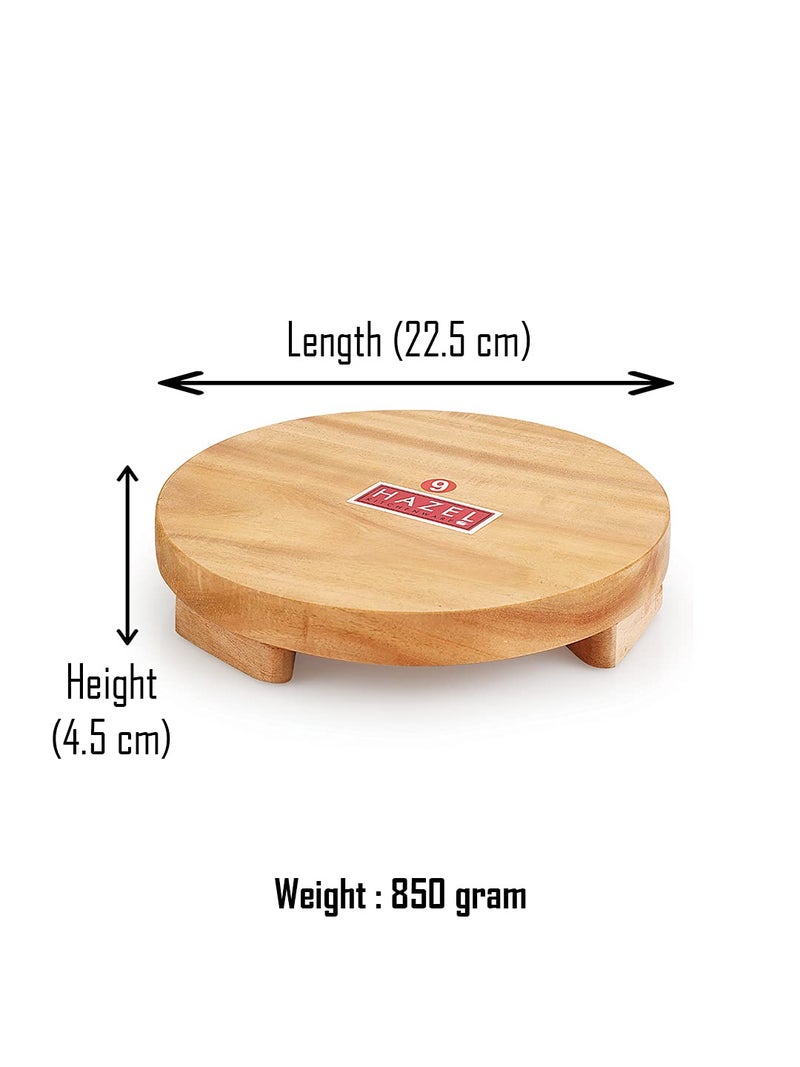 HAZEL Wooden Roti Polpat Chakla Chapati Maker Rolling Sagwan Board 225 cm - Image 4