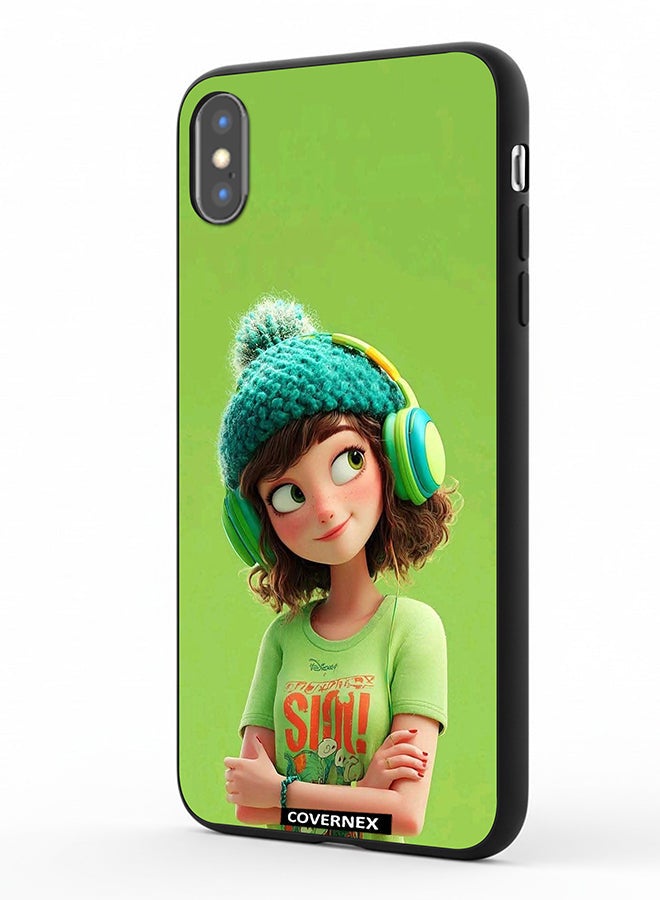 Covernex Apple iPhone X Protective Case Cover Printed Featuring Music Vibes Cozy Girl - Image 1