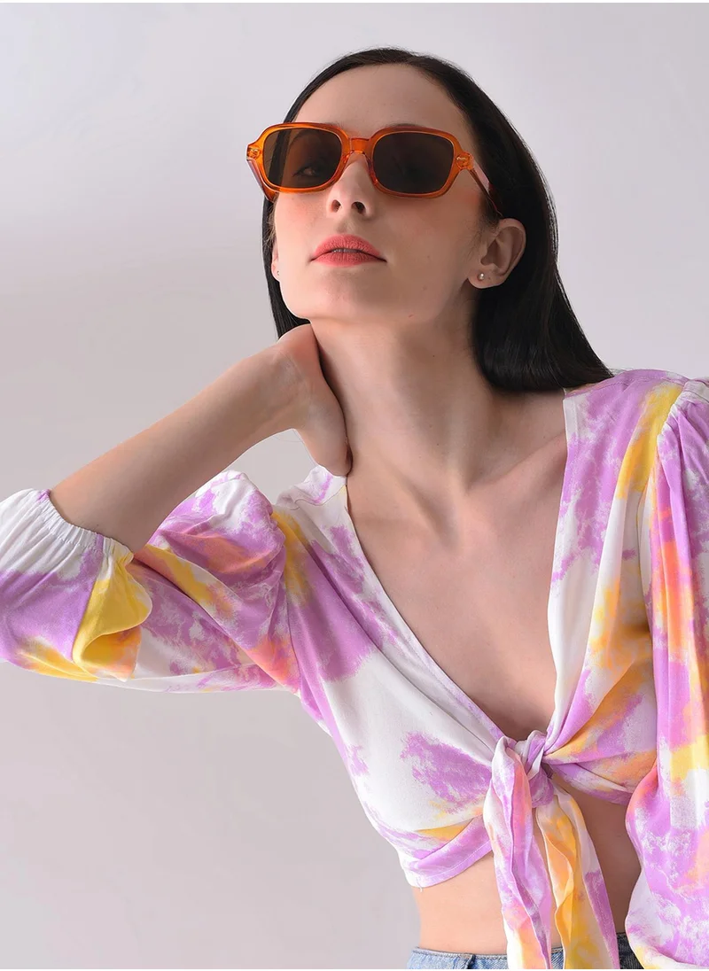 Haute Sauce Brown Lens Orange Wayfarer Sunglasses