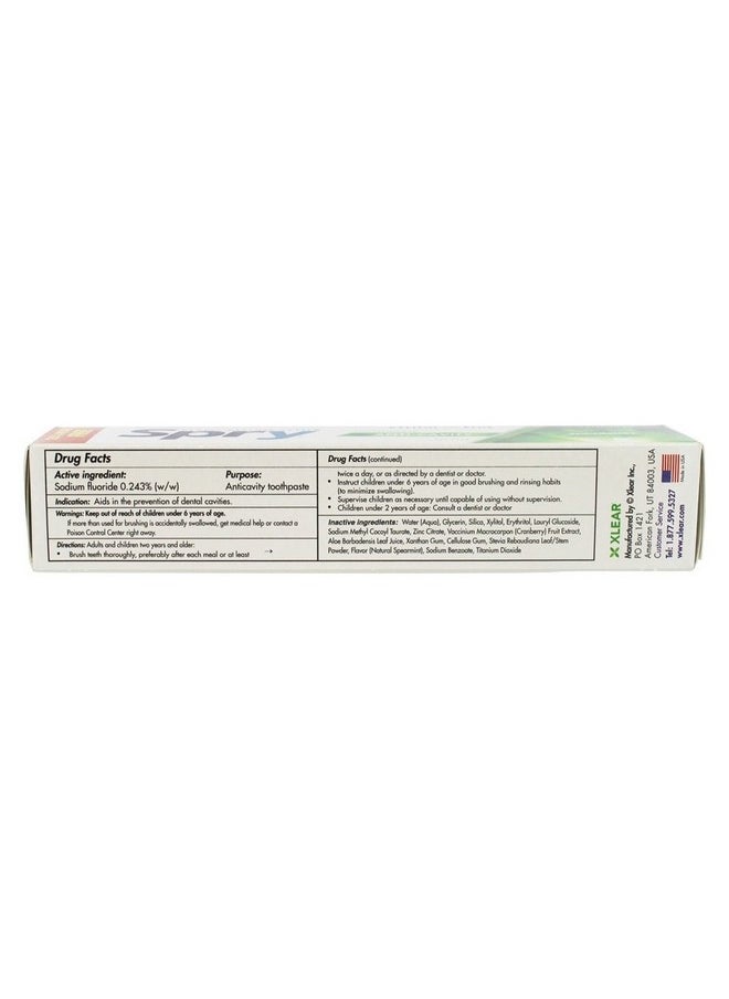 Spry Xylitol Toothpaste 5Oz Fluoride Toothpaste Adult And Kids Teeth Whitening Toothpaste With Xylitol Natural Breath Freshening Mouth Moisturizing Ingredients Spearmint (Pack Of 1)  - Image 3