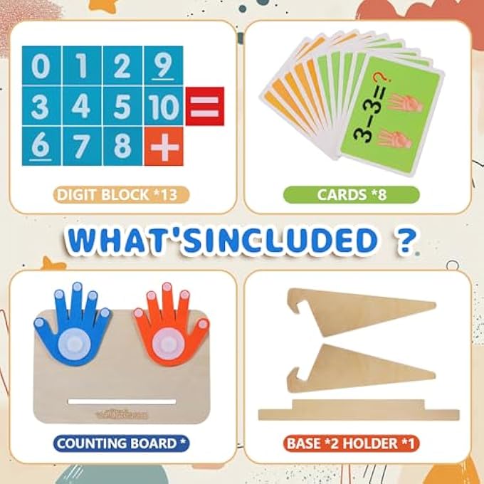 EDUCATIONAL LEARNING NUMBER TOY FOR TODDLER, FINGER COUNTING MATH TOY, MONTESSORI MATH COUNTING TOYS FOR TODDLERS, NUMBER BLOCKS TOYS FOR 2 3 4 5 YEAR OLD GIRLS BOYS GIFT - Image 4