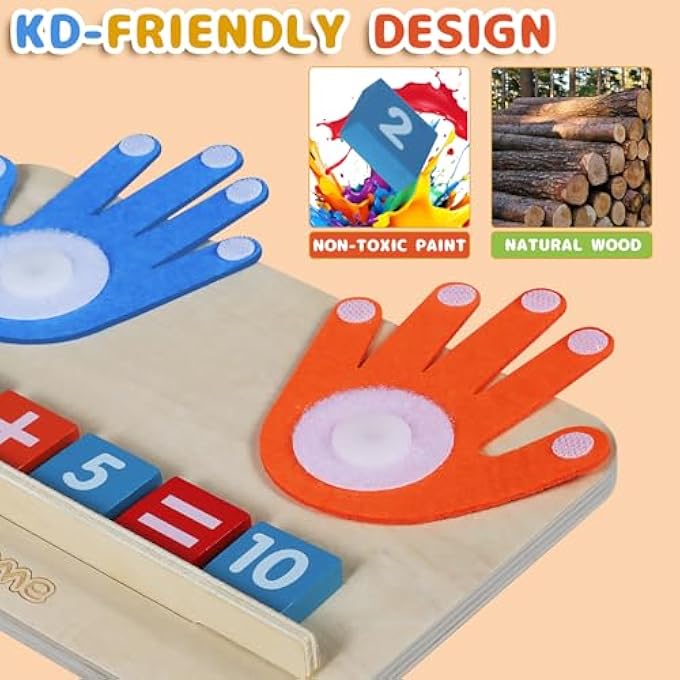 EDUCATIONAL LEARNING NUMBER TOY FOR TODDLER, FINGER COUNTING MATH TOY, MONTESSORI MATH COUNTING TOYS FOR TODDLERS, NUMBER BLOCKS TOYS FOR 2 3 4 5 YEAR OLD GIRLS BOYS GIFT - Image 5