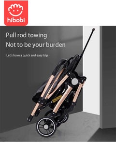 hibobi Luxury Multi-Functional Foldable and Portable Baby Stroller, With a Reversible Handle and Shock-Absorbing Spring,Lightweight Baby Stroller  - Image 2